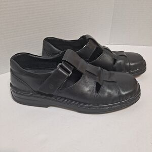 Josef Seibel Men’s Black Leather Strappy Walking Fishermans Sandals  EU 43